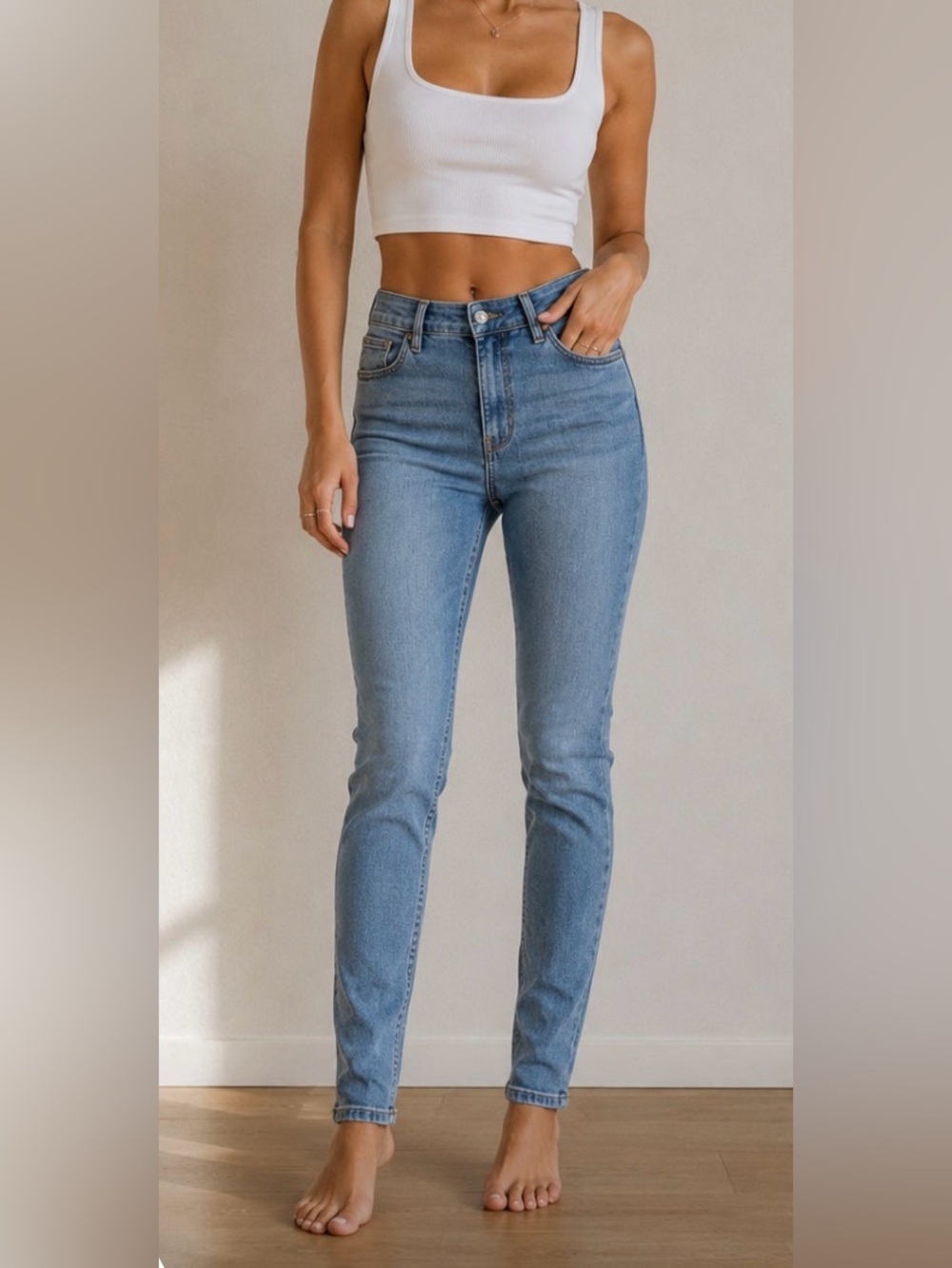 NWT Calvin Klein High Rise Jeggings Womens Size 24 Blue Skinny Stretch Denim